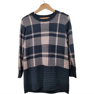 PASSPORTS Women's Plaid‎ Sweater/Tunic